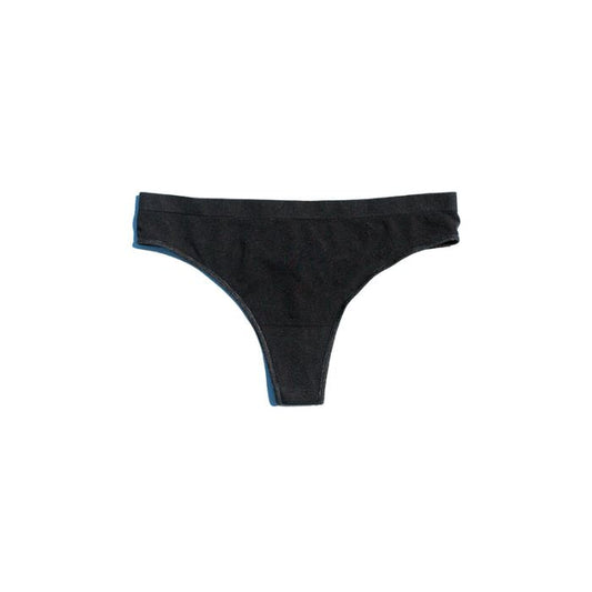 black thong underwear back view on white background