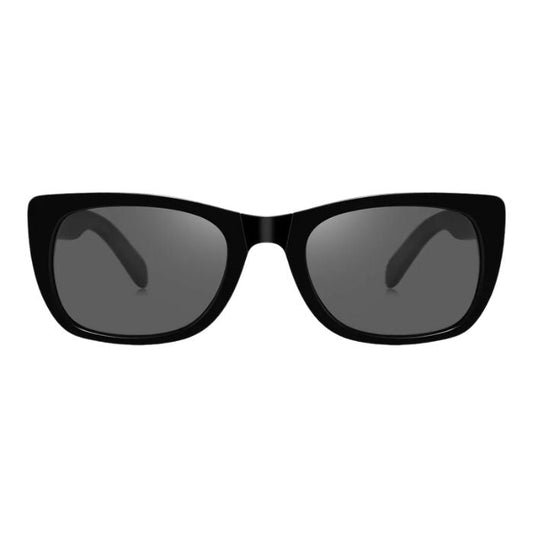 tofino sunglasses black frames and black lenses front view on white background