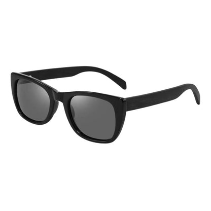tofino sunglasses black frames and black lenses over view on white background