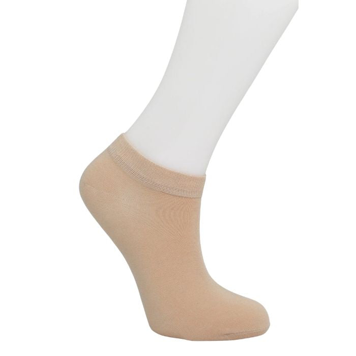 womens natural brown ankle sock set on a white background 