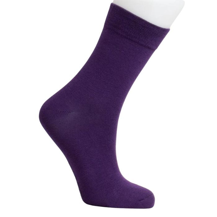 womens purple dress sock set on a white background