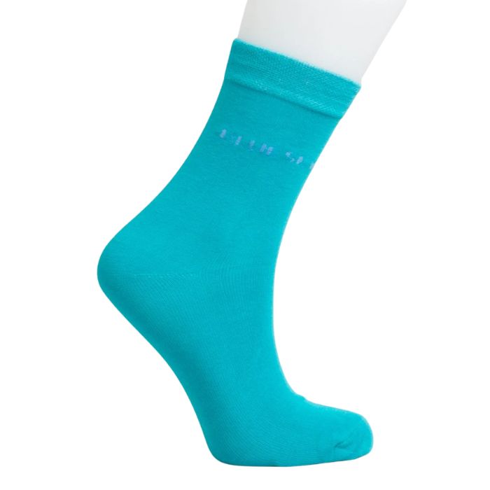 womens turquoise green dress sock set on a white background