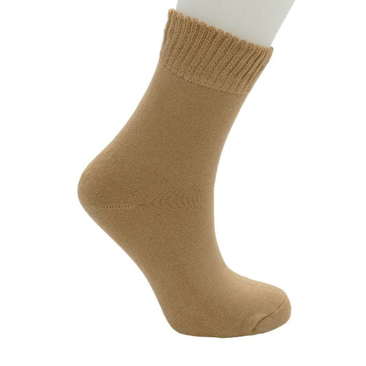 womens camel brown health sock set on a white background 