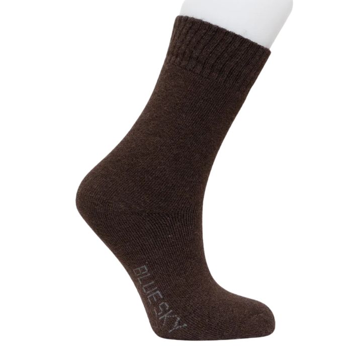 womens chocolate brown merino wool sock set on a white background 