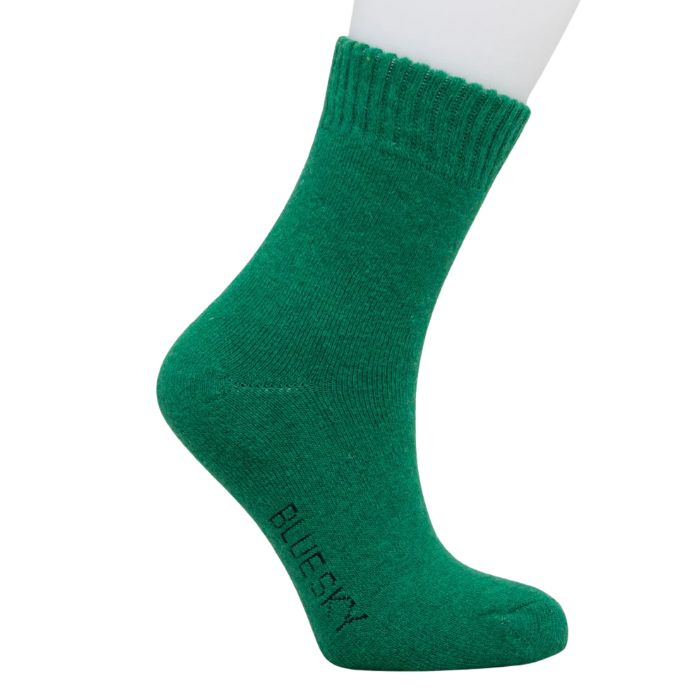 womens green merino wool sock set on a white background 