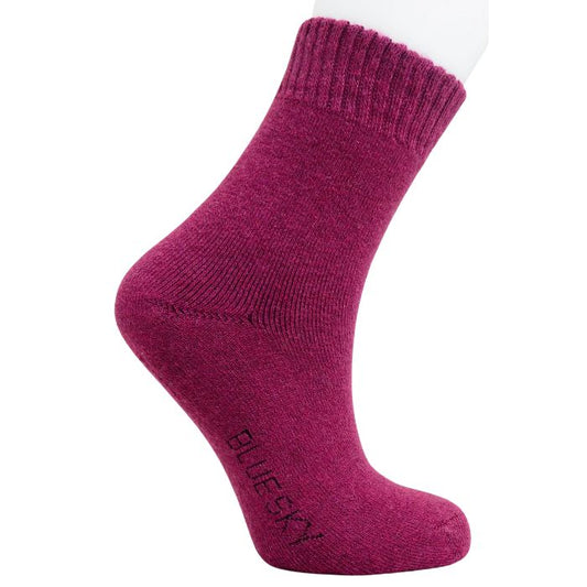 womens magenta purple merino wool sock set on a white background 