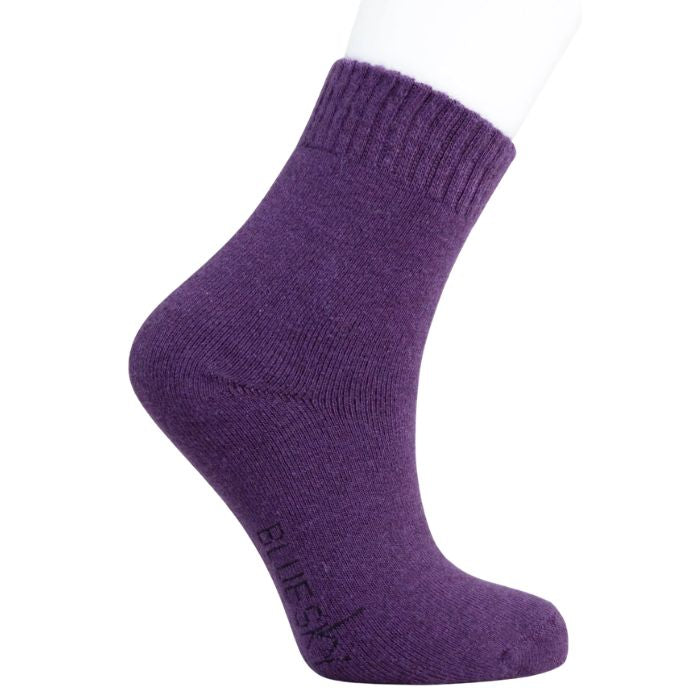 womens purple merino wool sock set on a white background 