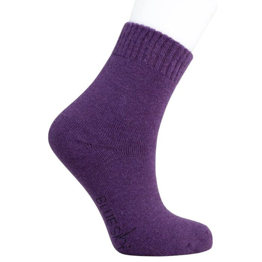 womens purple merino wool sock set on a white background 