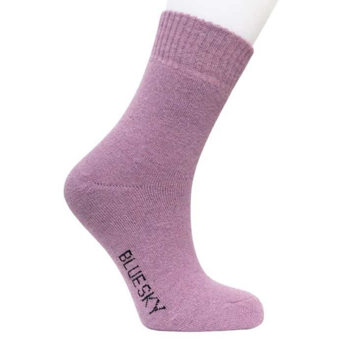 womens rose pink merino wool sock set on a white background 