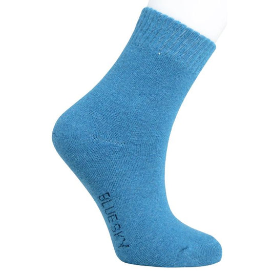 womens teal blue merino wool sock set on a white background 