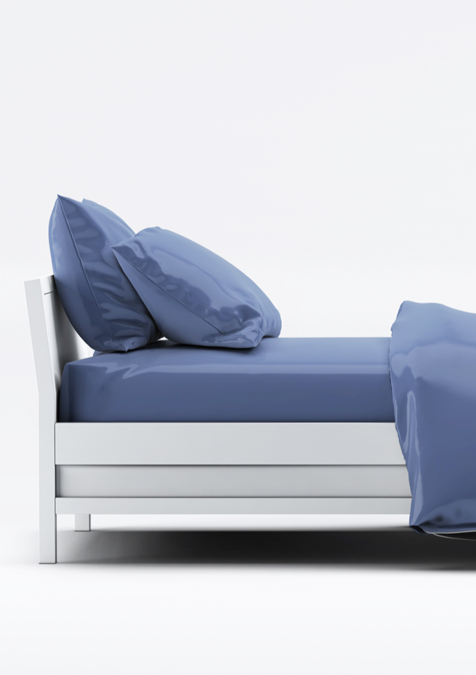 Terrera Bamboo Sheet Set includes a Fitted Sheet, Flat Sheet & 2 Pillow Cases. Cool-to-touch, ultra-soft sheets made with their signature viscose from bamboo, which is comfortable, breathable, and oh so soft - an excellent option for those with sensitive skin. With a 400 Thread count, these bed sheets will guarantee you the best sleep, ever. Fabrication: 100% Certified Organic Viscose from Bamboo mineral blue TERRERA $150/$160/$190