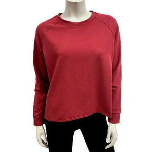 The chill is in the air and that means it's sweatshirt time! The Brenda Cropped Sweatshirt is the updated version of the "crop" sweatshirt; by taking the band off the hem for more movement and a looser shape!  Proudly Made in Canada  Fabrication: 66% Bamboo, 28% Cotton, 6% Spandex  $85.00 pinot noir red