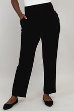 The Clair petite pant has a trouser fit great for all shapes and offer features we love. The wide self-fabric waistband can be worn high, medium, or low, for an easy fit. Tiny gathers below the waistband create a forgiving fullness around the hips, allowing the fabric to fall gently without pulling, and the classic tapered leg is a perfect style building block. Fabrication: 95% Bamboo, 5% Lycra  BLUE SKY  Blue Sky fit guide - generous; go down a size $75.00 Black