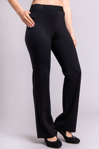 Create long lines with the Daya Pant in luxe Modal, a natural fiber with a touch of structure and weight. The Daya pant flatters; narrow through hip and thigh, with a slim fit and a slight flare to balance the silhouette. Seaming down the front and back elongates and adds subtle texture. The fabric waistbands at the front and back combine with flat elastic at either side to ensure a smooth look and comfortable wear.  Fabrication: 95% Modal, 5% Lycra  BLUE SKY  Blue Sky fit guide - True to size $95.00 Black