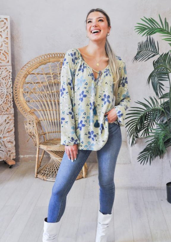 The Simple Peasant Top is made with upcycled saris, that have an amazing history.  Each of the high quality Rasgulla saris are collected by bartering in Indian villages and are re-fashioned by Guru for you! Fabric:  Up-cycled one-of-a-kind Saris     Step 1- Pick your style  Step 2- Pick your size Step 3- Pick a Light or a Dark Print Step 4- You receive a Specially selected one of a kind piece just for YOU! ** Image is used for an example, every print is Different** GURU FOR LIFE $90.00