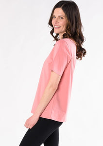 The Tessa Tee is a foundational crew neck t-shirt made with a durable, breathable, and soft organic cotton. The Tessa Tee is a classic top that every woman needs in her wardrobe. Fabrication:  93% Organic Cotton, 7% Spandex TERRERA $60.00 Petal Pink
