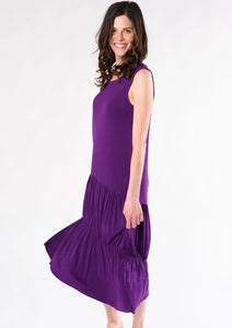 The Allison Maxi Dress is airy, breathable, and soft; a piece you’ll live in all summer long. With an A-line body and tiered panels that will make you want to twirl! On cooler evenings it looks great with a cardigan or a jean jacket. Fabrication: 95% Viscose from Bamboo 5% Spandex TERRERA $90.00 Beach Berry Purple