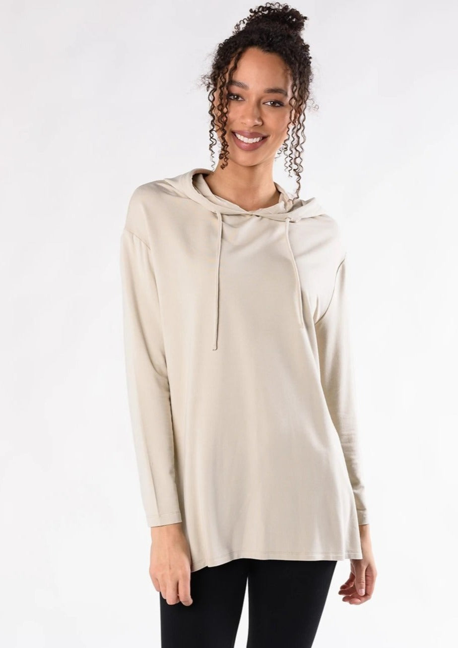 Emily Tunic Hoodie-Bamboo-Brown-Sustainable Green Living Womens