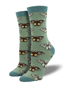 Green with Vintage Moths. VSoft, Breathable, Moisture Wicking, Antibacterial, Hypoallergenic, Amazing Socks! One Size Fits Most (Women's 5-11) Fabrication: 66% Rayon from Bamboo, 32% Nylon, 2% Spandex SockSmith $20.00