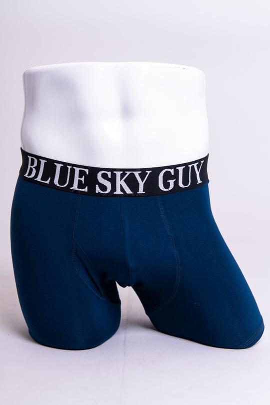 Men everywhere rave about our underwear! The updated boxer offers convenient front-door access. Soft breathable Bamboo is easy on the skin, for smooth wear. Natural anti-bacterial properties make Bamboo the ideal fabric for men's underwear.   Fabrication: BAMBOO - 95% Bamboo 5% Lycra   Fabrication - BAMBOO MODAL -50% Bamboo 42% Modal 8% Lycra  BLUE SKY $15.00 colour indigo Blue