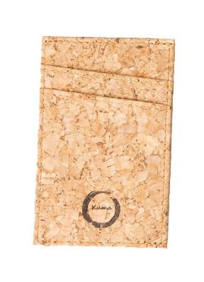 The Minimalist Card Holder is crafted from vegan and sustainable cork. The sleek minimalist designed card holder has 6 card slots and a center slot for cash or more cards.  KUMA $30.00 colour natural