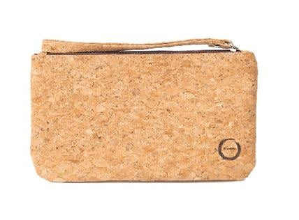 Keep your hands free and the essentials close by with the Kuma cork wristlet. Made with sustainable natural colored cork and a secure outer zipper our wristlet makes it perfect for on the go. KUMA $32.00 colour natural