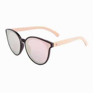 Our Elm style large flat lens cats eye accented frame makes a strong  statement just like the Elm Tree it is named after! KUMA Plants a Tree for Every Pair Sold! 100% UVA/UVB protection Handcrafted Natural Bamboo Temples KUMA $35.00 Rose Gold