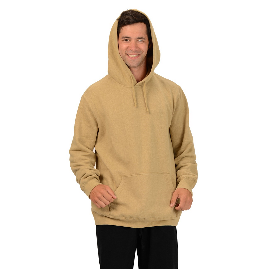The Josh Pullover Hoodie is made with soft and warm Hemp Fleece. Soon to be your favorite sweatshirt it has a drawstring on the hood, kangaroo pockets and long sleeves with ribbed cuffs and hem. Fabrication: 55% Hemp 45% Organic Cotton -Fleece Eco-Essentials $90.00 colour taupe brown