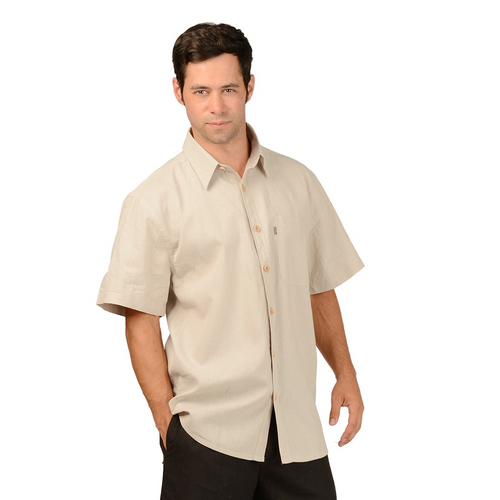 The Will Short Sleeve Button Up Hemp Shirt is a must have for your every day wardrobe, with wood buttons and a single pocket on the right. A great selection of colours, you will want more then one. Fabrication: 55% Hemp, 45% Organic Cotton Eco-Essentials Colour Oatmeal Brown $70.00