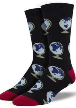 Black with Globes. Soft, Breathable, Moisture Wicking, Antibacterial, Hypoallergenic, Amazing Socks! One Size Fits Most (Men's 7-13) Fabrication: 66% Rayon from Bamboo, 32% Nylon, 2% Spandex SockSmith $22.00 