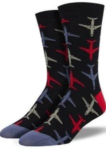 Black with Airplanes .Soft, Breathable, Moisture Wicking, Antibacterial, Hypoallergenic, Amazing Socks! One Size Fits Most (Men's 7-13) Fabrication: 66% Rayon from Bamboo, 32% Nylon, 2% Spandex SockSmith $22.00 Black