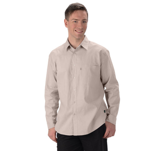 The Ryan dress shirt is the perfect weight, long sleeve dress shirt for business with or without a tie. Very comfortable as a casual outfit, with tone on tone buttons and a single front pocket. A must have for every wardrobe! Fabrication: 55% Hemp 45% Organic Cotton Eco-Essentials Colour Oatmeal $80.00