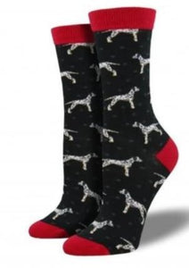 Black with Dalmations. Soft, Breathable, Moisture Wicking, Antibacterial, Hypoallergenic, Amazing Socks! One Size Fits Most (Women's 5-11) Fabrication: 66% Rayon from Bamboo, 32% Nylon, 2% Spandex SockSmith $20.00