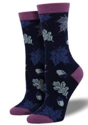 Navy Blue with Leaves. Soft, Breathable, Moisture Wicking, Antibacterial, Hypoallergenic, Amazing Socks! One Size Fits Most (Women's 5-11) Fabrication: 66% Rayon from Bamboo, 32% Nylon, 2% Spandex SockSmith $20.00 Navy Blue