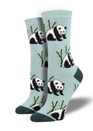 Blue with Panda Bears. Soft, Breathable, Moisture Wicking, Antibacterial, Hypoallergenic, Amazing Socks! One Size Fits Most (Women's 5-11) Fabrication: 66% Rayon from Bamboo, 32% Nylon, 2% Spandex SockSmith blue $20.00