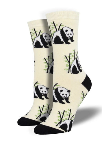 White with Panda Bears. Soft, Breathable, Moisture Wicking, Antibacterial, Hypoallergenic, Amazing Socks! One Size Fits Most (Women's 5-11) Fabrication: 66% Rayon from Bamboo, 32% Nylon, 2% Spandex SockSmith $20.00