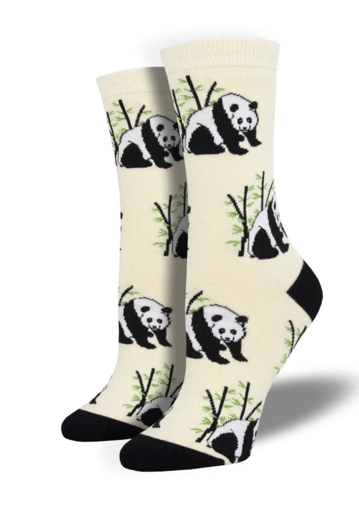 White with Panda Bears. Soft, Breathable, Moisture Wicking, Antibacterial, Hypoallergenic, Amazing Socks! One Size Fits Most (Women's 5-11) Fabrication: 66% Rayon from Bamboo, 32% Nylon, 2% Spandex SockSmith $20.00