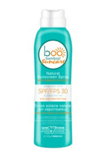 boo bamboo's SPF 30 Natural Sunscreen is formulated with your sensitive skin in mind. Enriched with organic bamboo extract and minerals, this gentle, Broad Spectrum UVA/UVB sunscreen shields your skin from harmful rays and sun damage. Non- Whitening, fast absorbing and unscented. Available in a unique 360º continuous spray format for a more convenient, “no mess’ application. $13.00/$27.00