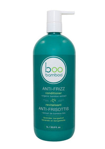 Defy frizz and fly-away hairs, repair damaged hair and moisturize with the Anti-Frizz Conditioner packed with Vitamin B5 and algae extracts. boo bamboo's lavender fragranced formula works from the inside out provide a smoother and healthier appearance for your hair.  1L $25.00