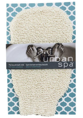 Soft and luxurious the Boucle Bath Mitt. Tiny, tender bouclé nubs make this a marvel of a mitt. Add water, your favourite body wash and get ready for a gentle and exfoliating wash that leaves your skin smooth and tingling. Rinse thoroughly and hang to dry.  Soft Enough for the Most Sensitive Skin. Gently cleanse and exfoliate. Lay flat to dry.$10.00