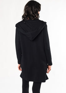 An easy open-front cardigan for every-day layering. Made with a cozy-soft organic fleece that feels like a warm hug on the body. Fabrication: 66% Viscose from Bamboo, 28% Cotton, 6% Spandex $135.00 black