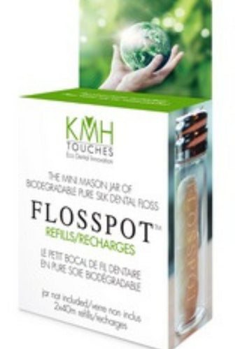  FLOSSPOT®- is our first Silk in Glass Dental Floss! The Solution to plastic dental floss - Buy FLOSSPOT® once and REFILL for life. Compostable and Biodegradable. Use Once a day for optimal oral care $16.00