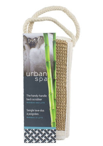 Bamboo and jute Handy Handle Back Scrubber. Even though you don’t see the back of your body very often, you’ll love that our super-flexible bamboo and jute back scrubber reaches it with ease. It removes surface skin cells and reveals soft, smooth skin, even where you can’t see it.  Super-flexible bamboo and jute back scrubber. It removes surface skin cells. Reveals soft, smooth skin. $15.00