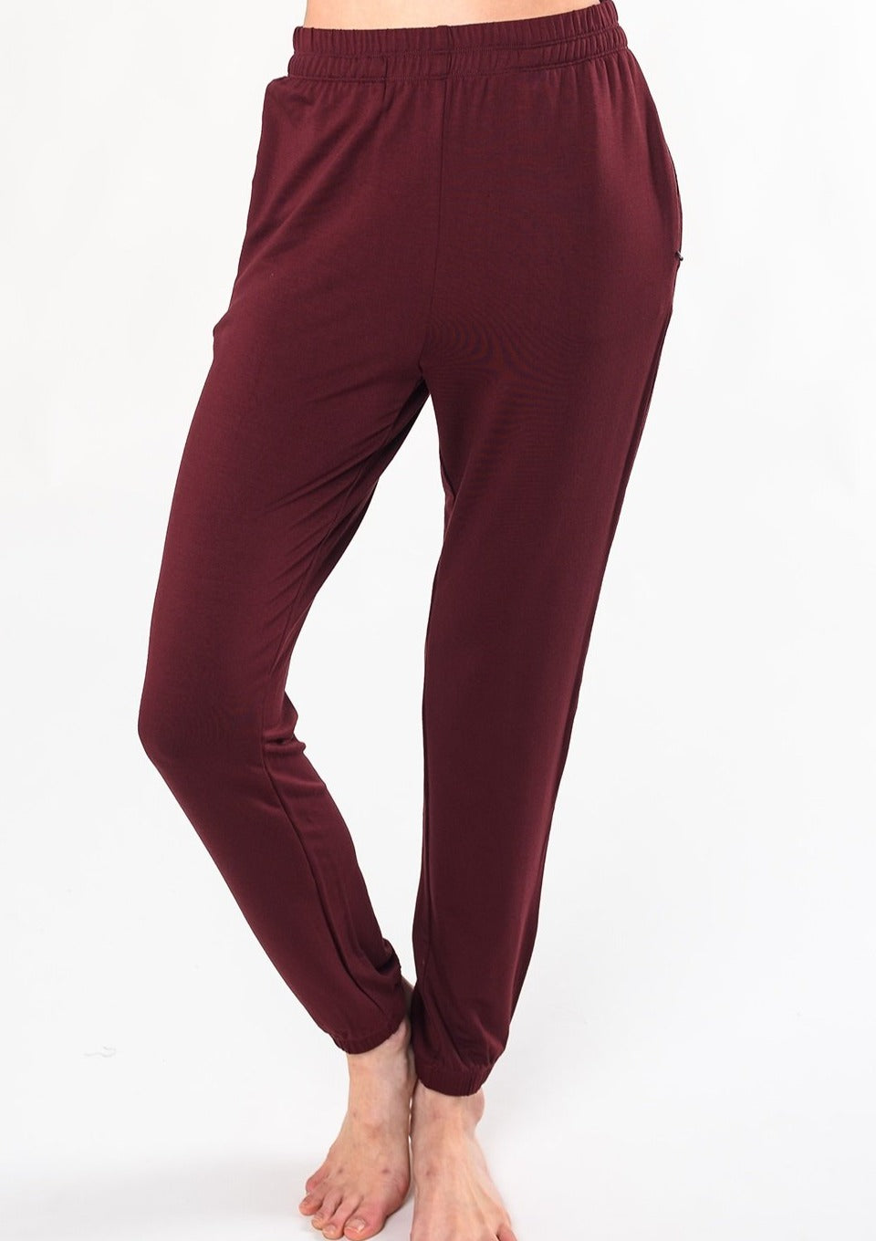 Julie Jogger Pants-Red-Bamboo- Sustainable Green Living Womens