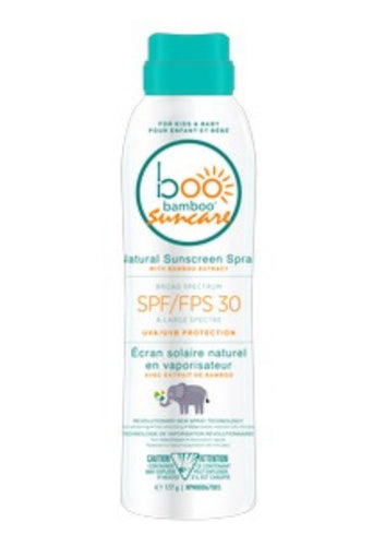 Baby boo SPF 30 Sunscreen Spray is formulated with your baby’s sensitive skin in mind. Enriched with organic bamboo extract and minerals, this gentle, Broad Spectrum UVA/UVB sunscreen shields your baby from harmful rays and sun damage. Non- Whitening, fast absorbing and unscented. Available in a unique 360º continuous spray format for a more convenient, “no mess’ application. $13.00/$27.00