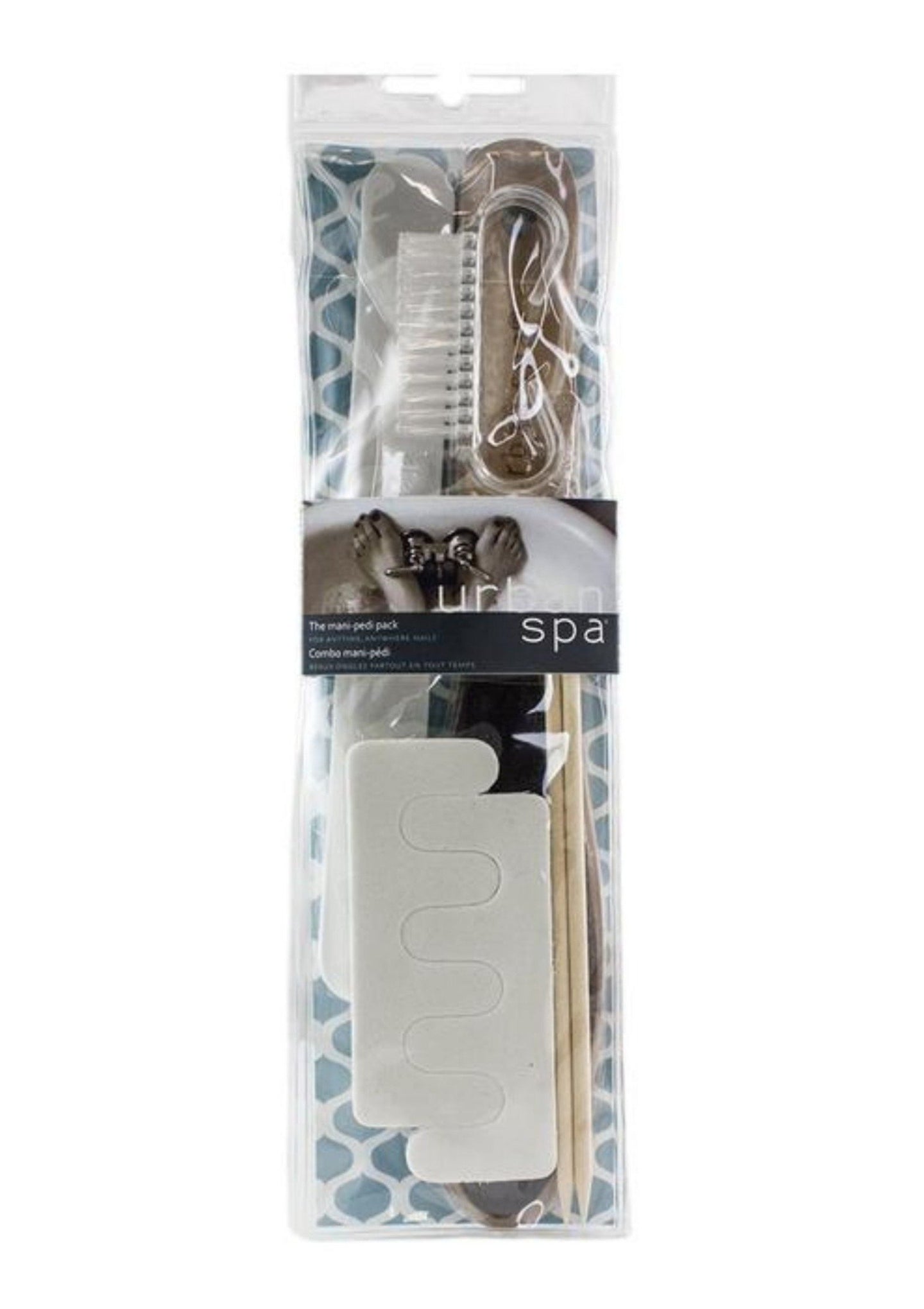 For anytime, anywhere nails the Mani-Pedi Pack. You supply the warm water we supply the rest. This collection includes an emery board, a double-sided foot file, a nail brush, 2 cuticle sticks and 2 toe separators.  P.S. A perfect travel companion or gift. Or both!  Give your hands and nails the pampering they deserve. A perfect travel companion or gift. $9.00