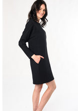 This casual sweatshirt dress pairs well with leggings or on its own with your favourite sneakers. And the best part? It has pockets! Fabrication: 95% Viscose from Bamboo 5% Spandex $115.00 black