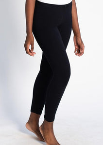 Suri Leggings are comfortable, flexible and breathable. Made with oh-so-soft Viscose from Bamboo, this is a great gift for yourself, family or friends. Lightweight yet opaque, they are great to pair with a tunic, tank, t-shirt or blouse. You will Love your Suri Bamboo Leggings. Fabrication 94% Viscose from Bamboo, 6% Spandex $43.00 Black