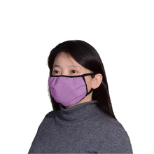 Homemade style Eco-friendly Hemp Mask, double layered, breathable, moisture wicking, washable and lots of colours to choose from. Proudly Made in Canada Fabrication: 55% Hemp 45% Organic Cotton String 92% bamboo 8% Spandex ECO-ESSENTIALS  Colour Lilac Purple