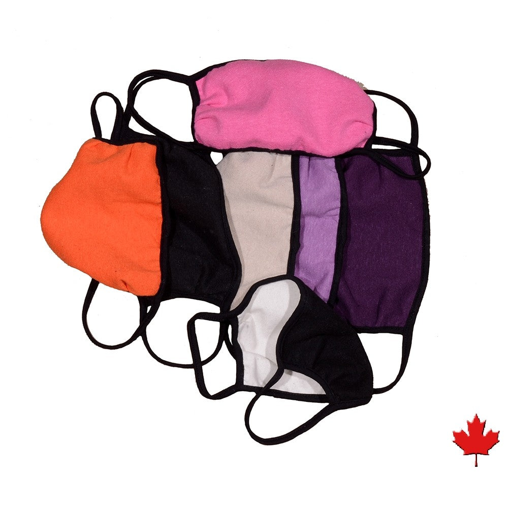 Homemade style Eco-friendly Hemp Mask, double layered, breathable, moisture wicking, washable and lots of colours to choose from. Proudly Made in Canada Fabrication: 55% Hemp 45% Organic Cotton String 92% bamboo 8% Spandex ECO-ESSENTIALS 